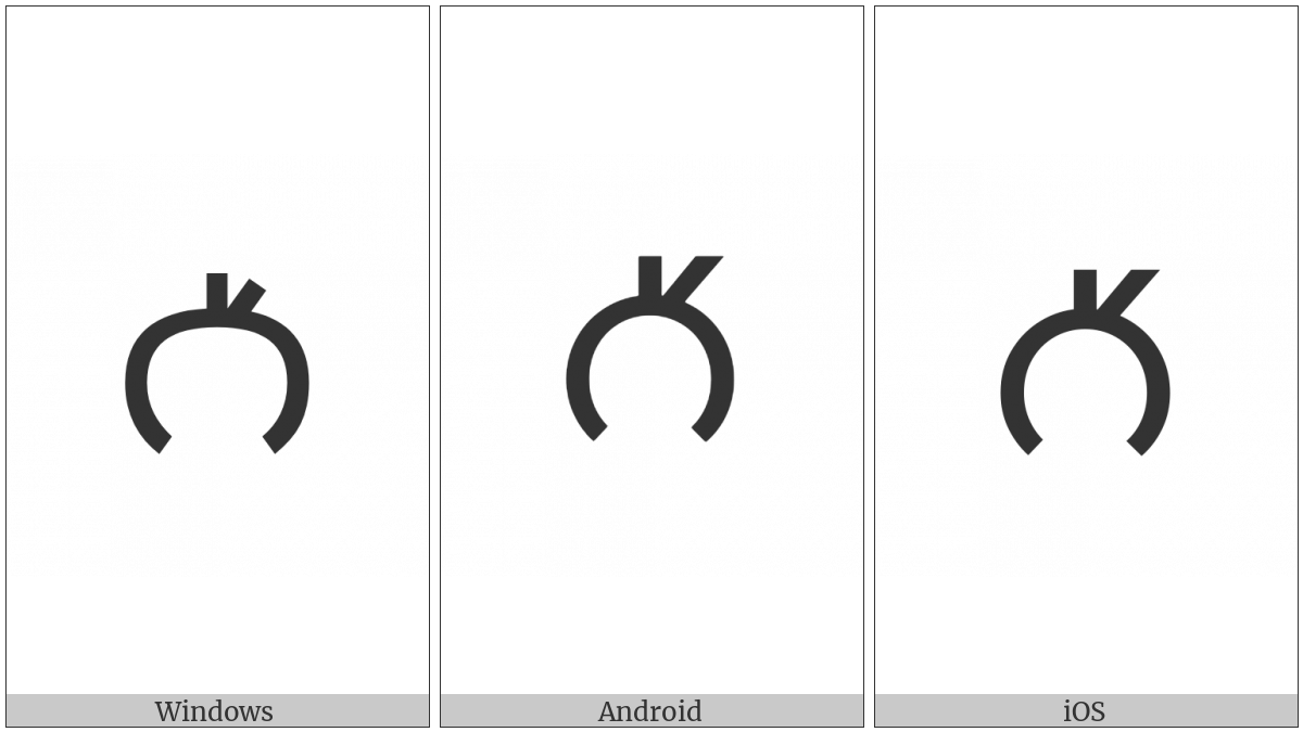 Old Turkic Letter Orkhon Ot on various operating systems