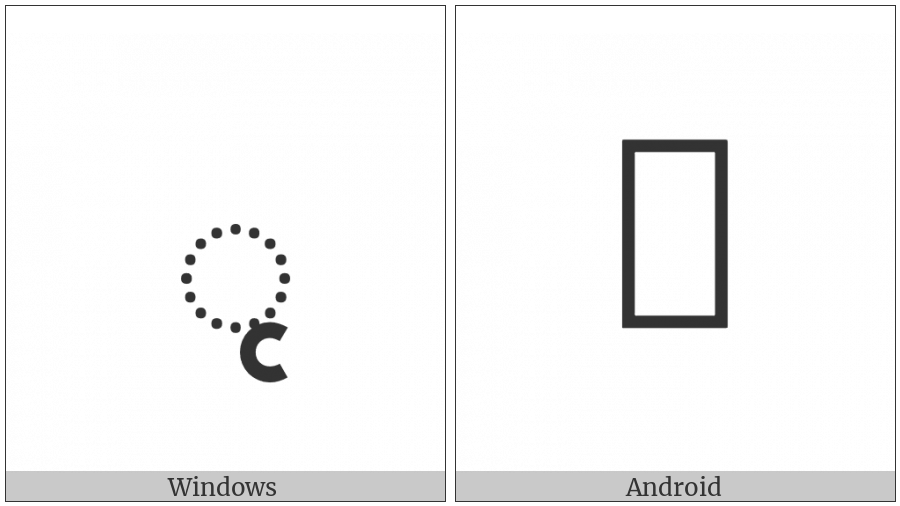 Brahmi Vowel Sign Vocalic R on various operating systems