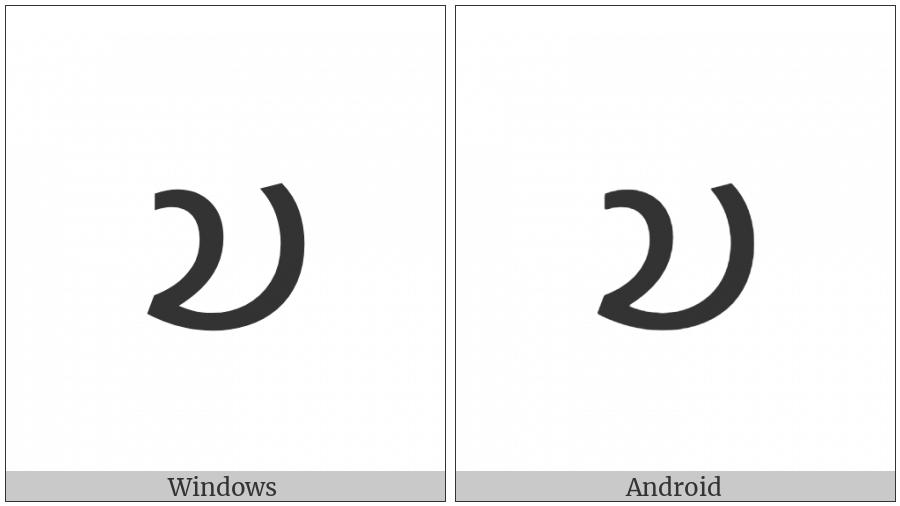 Chakma Letter Caa on various operating systems