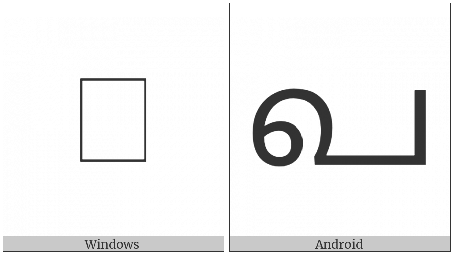 Grantha Letter Pa on various operating systems