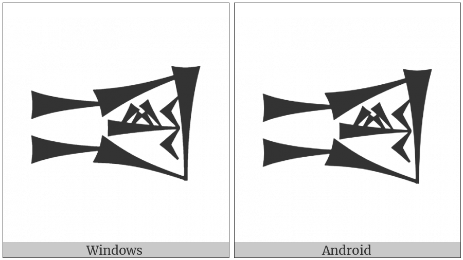 Cuneiform Sign Ab Times Shesh on various operating systems