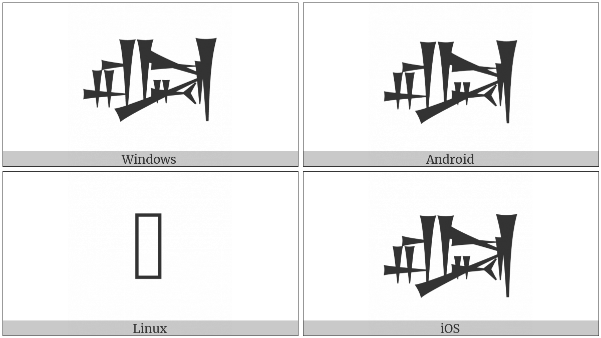 Cuneiform Sign Al Times Ush on various operating systems
