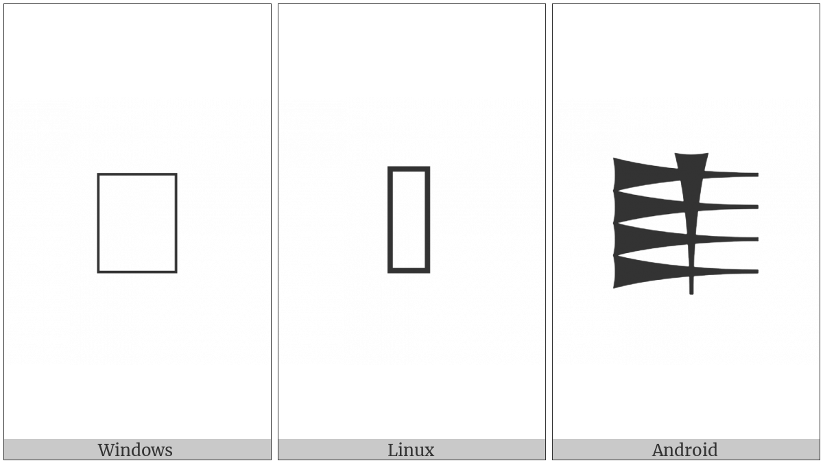 Cuneiform Sign Ash2 on various operating systems