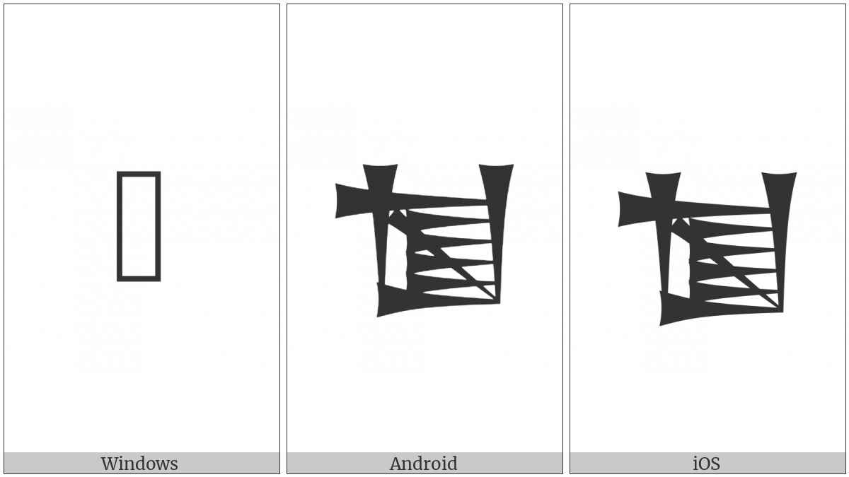 Cuneiform Sign Dar on various operating systems