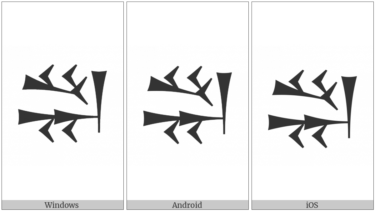 Cuneiform Sign Du Sheshig on various operating systems