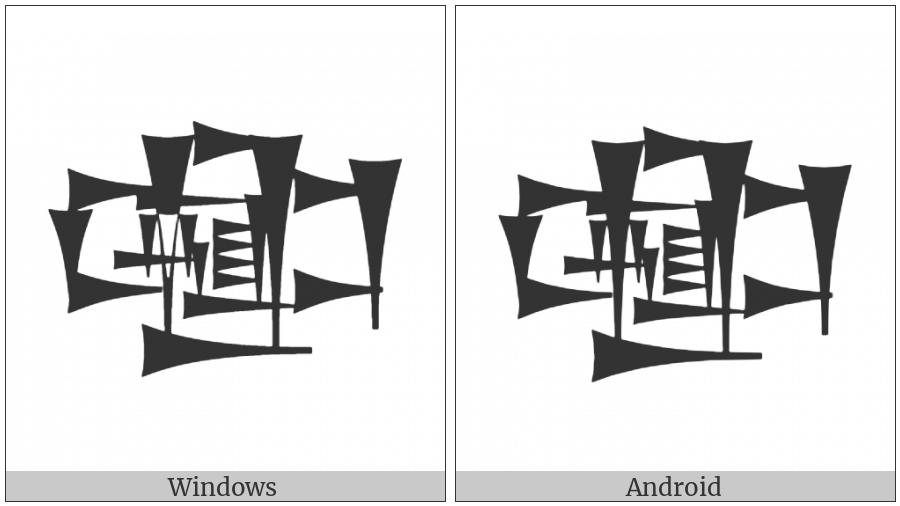 Cuneiform Sign Ezen Times La on various operating systems