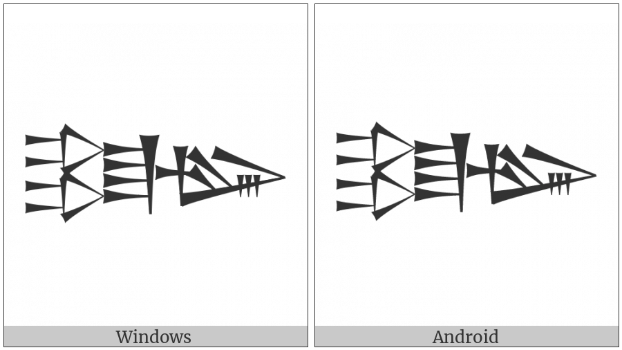 Cuneiform Sign Gud Over Gud Lugal on various operating systems