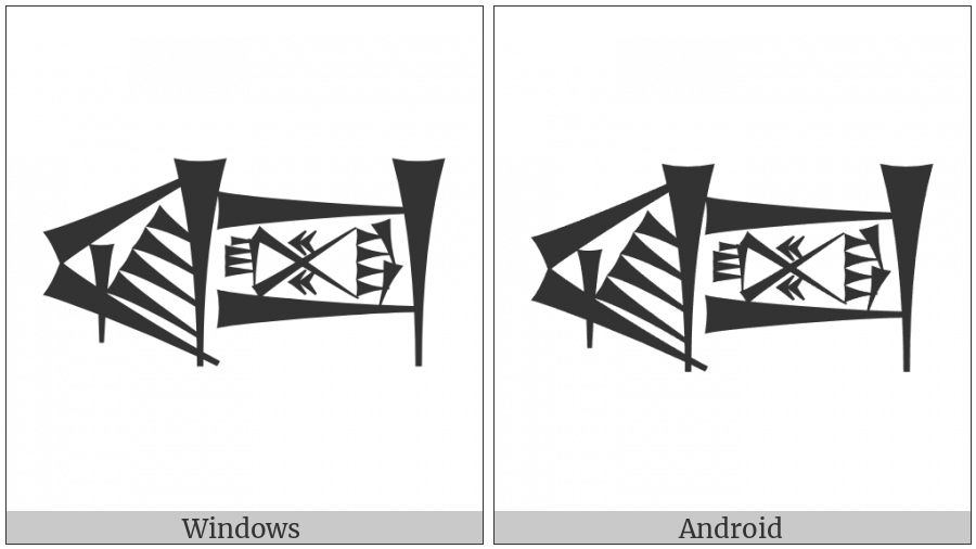 Cuneiform Sign Ka Times Balag on various operating systems
