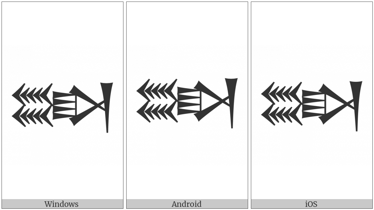 Cuneiform Sign Li on various operating systems