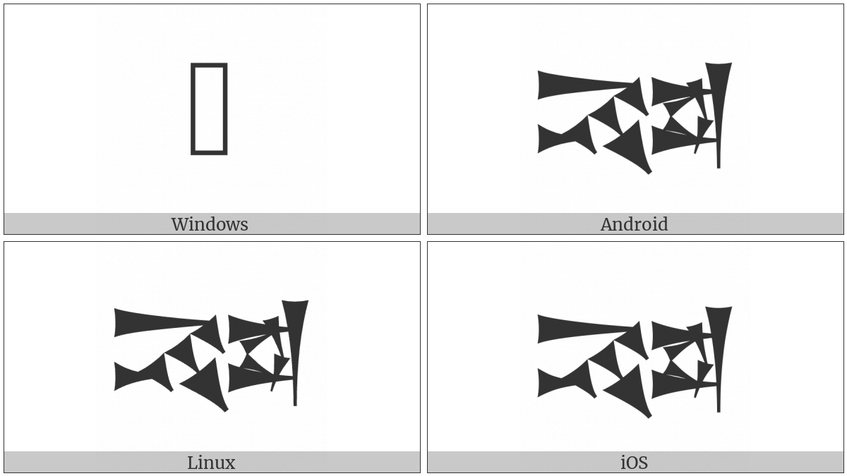 Cuneiform Sign Ne Times Ud on various operating systems