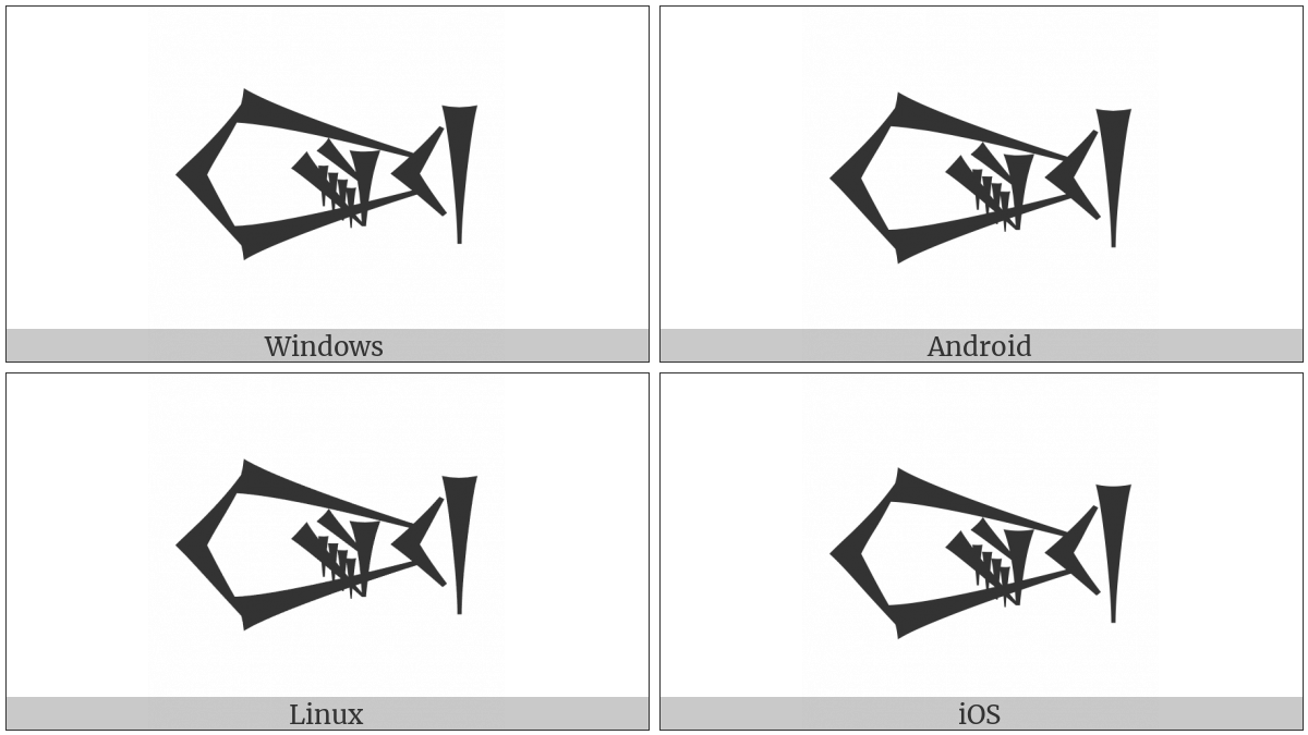 Cuneiform Sign Nim Times Gan2 Tenu on various operating systems