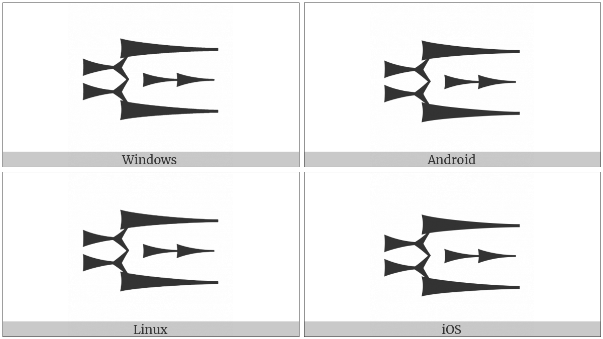 Cuneiform Sign Ninda2 Times Ash Plus Ash on various operating systems