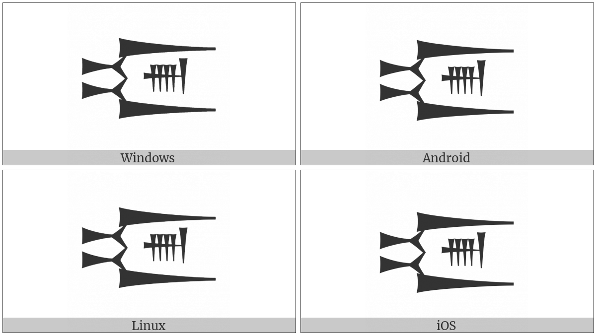 Cuneiform Sign Ninda2 Times Nun on various operating systems
