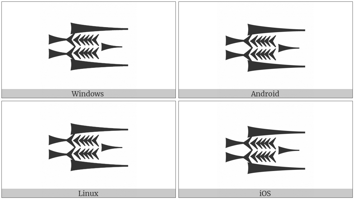 Cuneiform Sign Ninda2 Times She Plus Ash on various operating systems