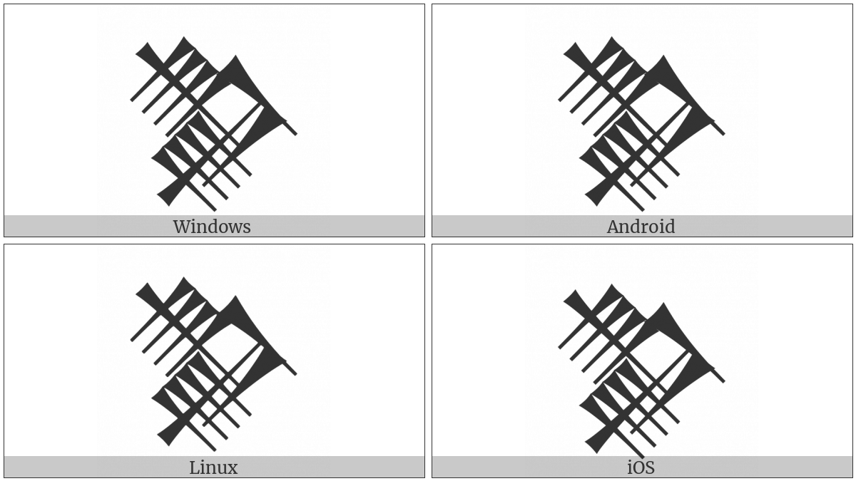 Cuneiform Sign Nun Crossing Nun on various operating systems