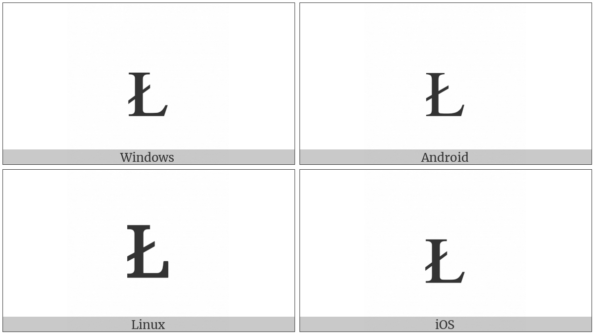 Latin Letter Small Capital L With Stroke on various operating systems