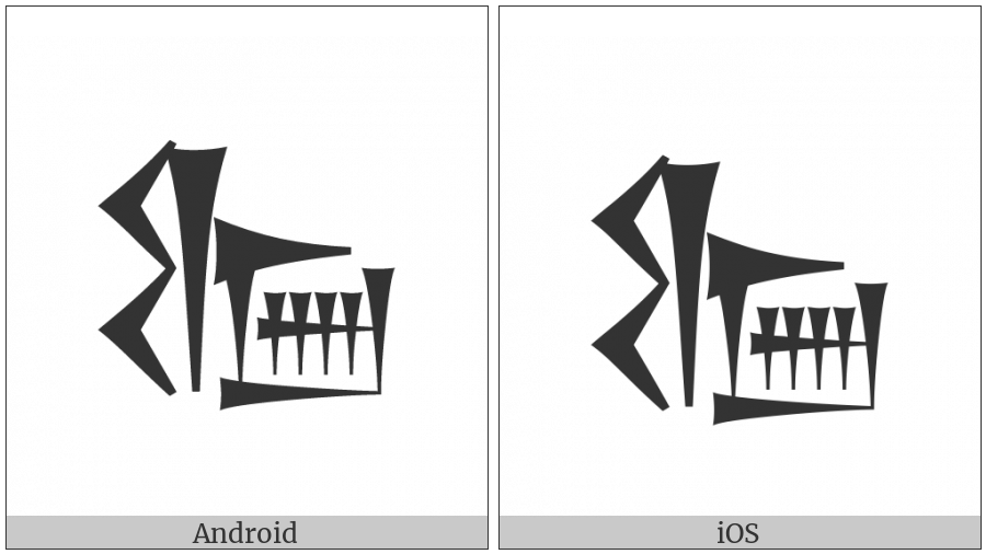 Cuneiform Sign Pi Times Ib on various operating systems
