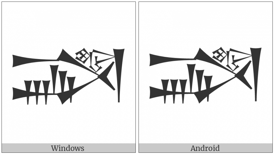 Cuneiform Sign Shim Times Lul on various operating systems