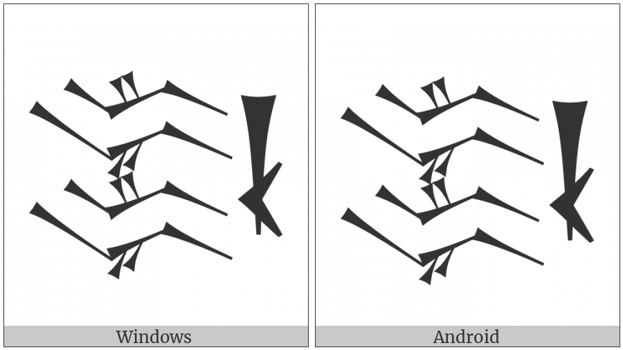 Cuneiform Sign Sig4 Over Sig4 Shu2 on various operating systems