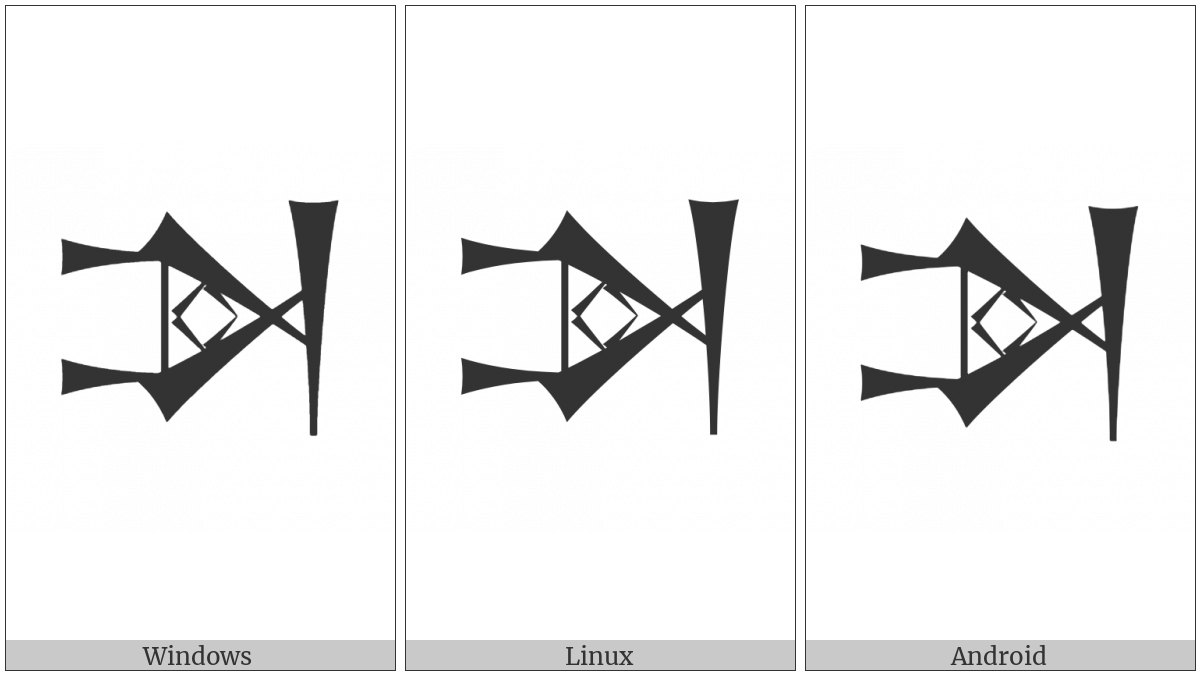 Cuneiform Sign Ta Times Hi on various operating systems