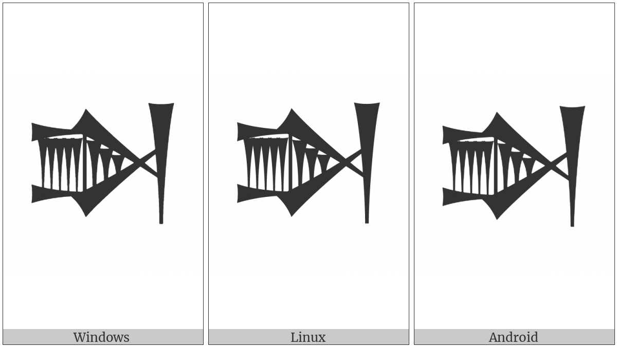 Cuneiform Sign Ta Gunu on various operating systems