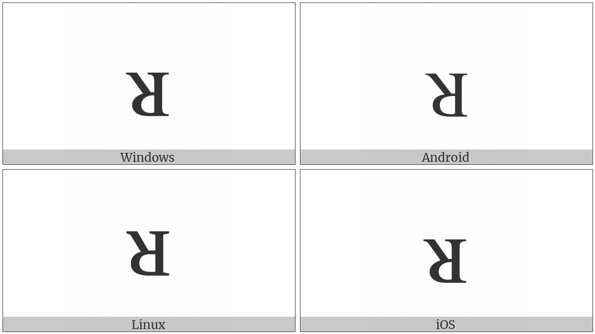 Latin Letter Small Capital Turned R on various operating systems