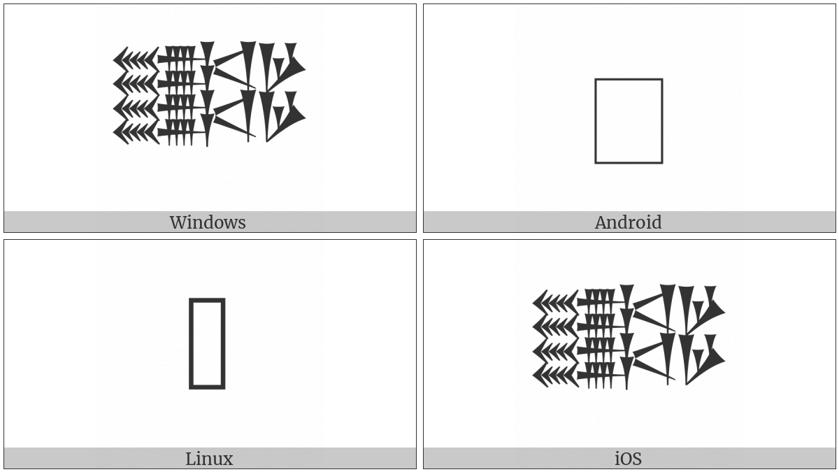Cuneiform Sign Tir Over Tir Gad Over Gad Gar Over Gar on various operating systems