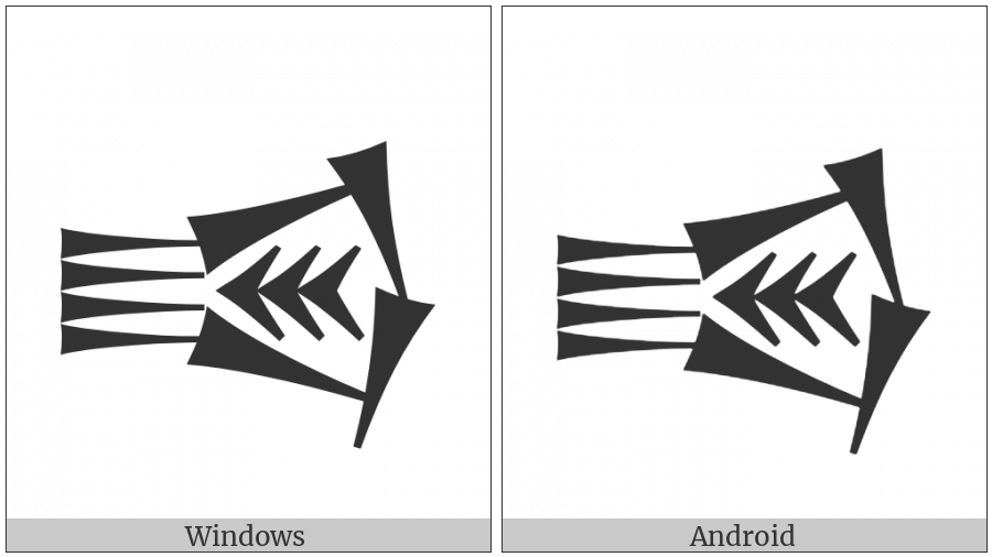 Cuneiform Sign Ud Times U Plus U Plus U Gunu on various operating systems