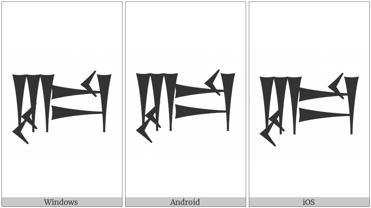 Cuneiform Sign Udug on various operating systems