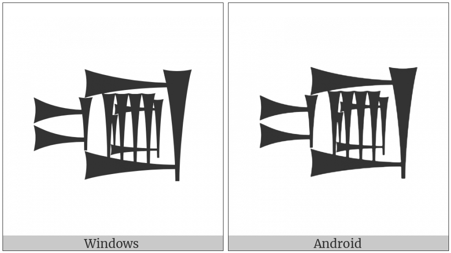 Cuneiform Sign Um Times Lagab on various operating systems