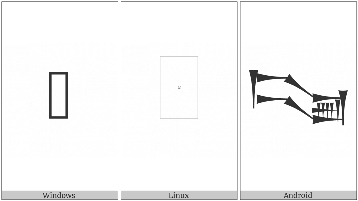 Cuneiform Sign Ur2 Times Nun on various operating systems