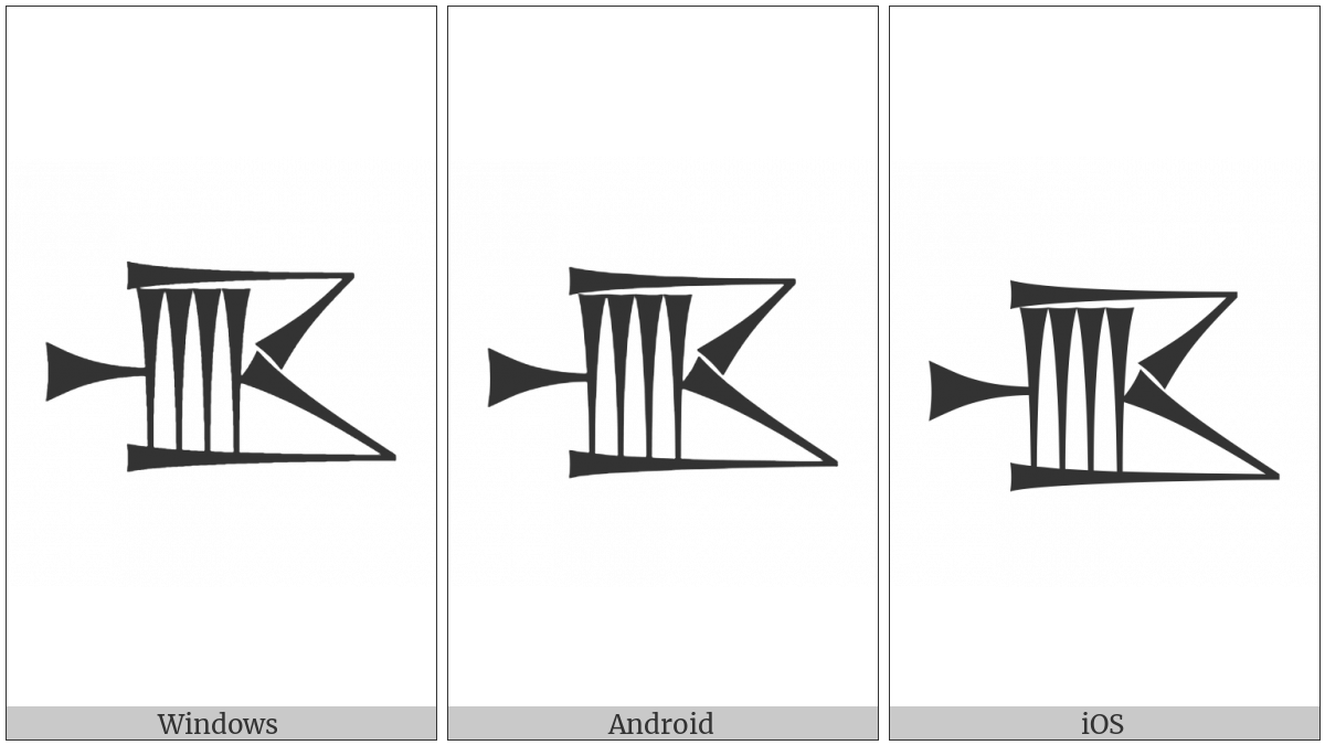Cuneiform Sign Uz3 on various operating systems