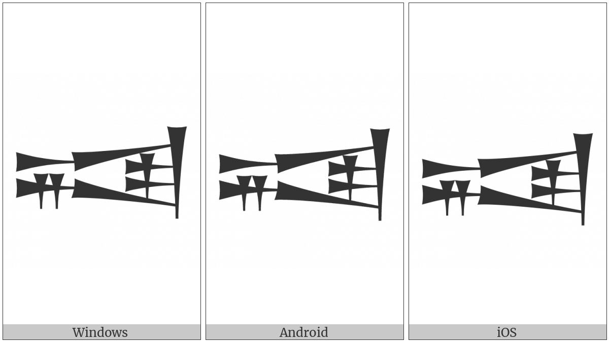 Cuneiform Sign Ze2 on various operating systems