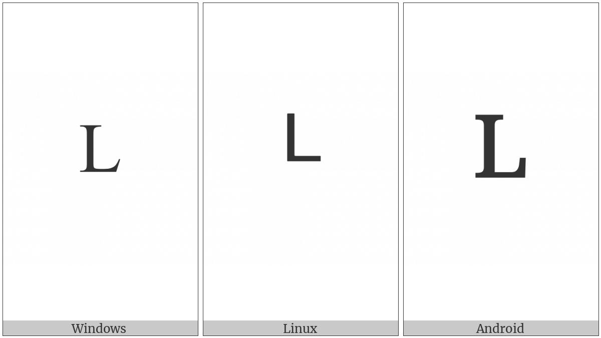 Modifier Letter Capital L on various operating systems