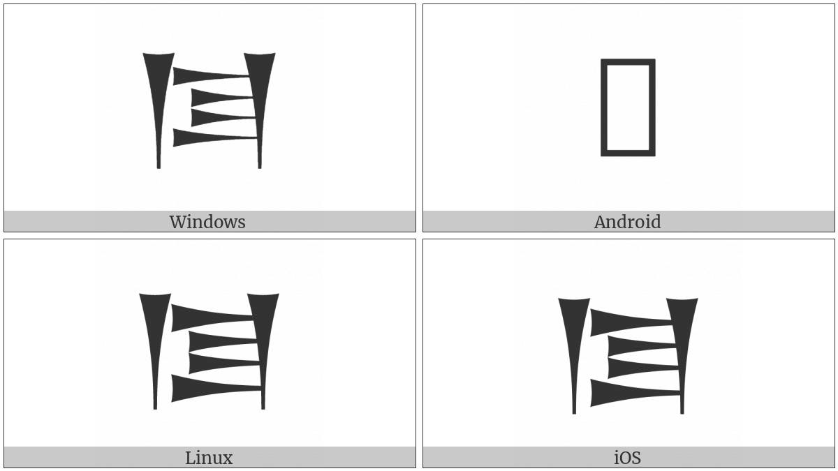 Cuneiform Numeric Sign Elamite One Third on various operating systems