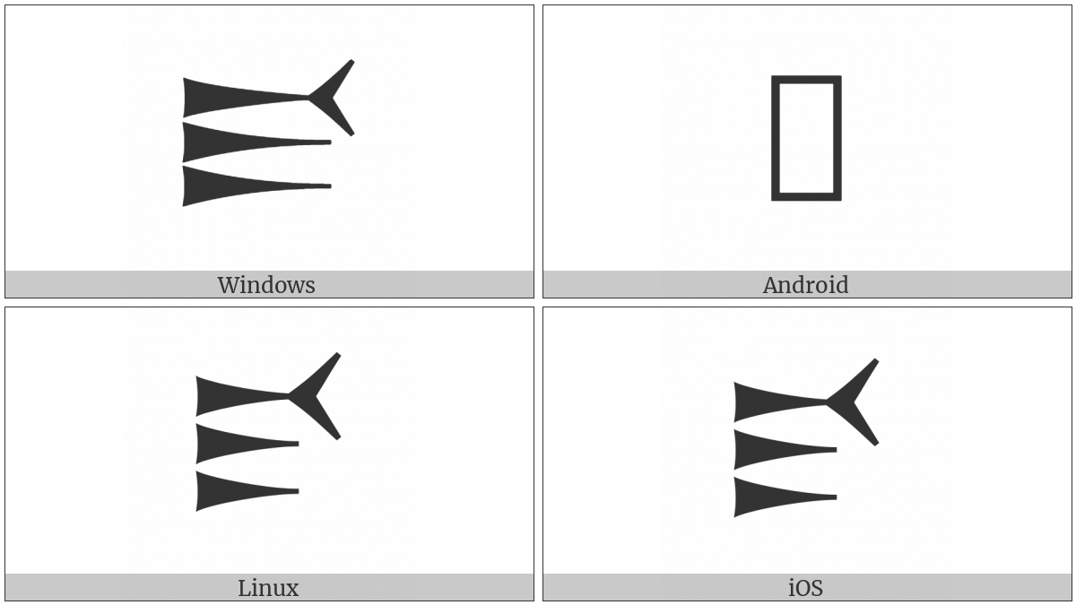 Cuneiform Numeric Sign Elamite Forty on various operating systems