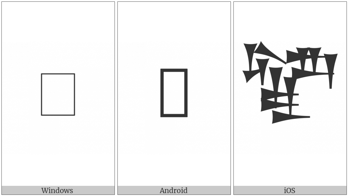 Cuneiform Sign Lak-266 on various operating systems