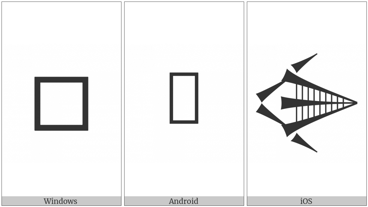Cuneiform Sign Lak-347 on various operating systems