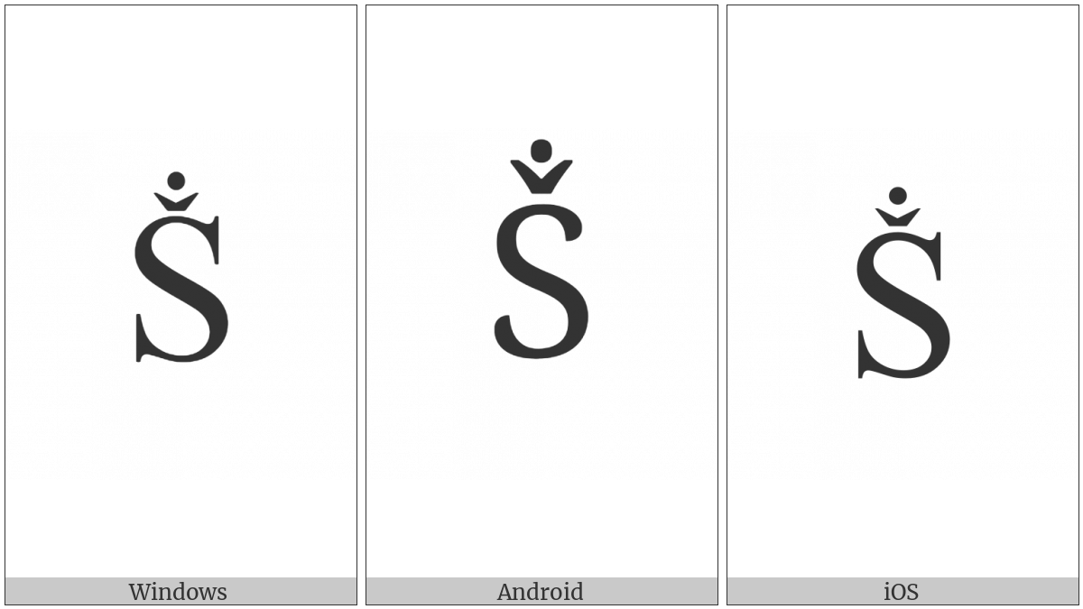 Latin Capital Letter S With Caron And Dot Above on various operating systems