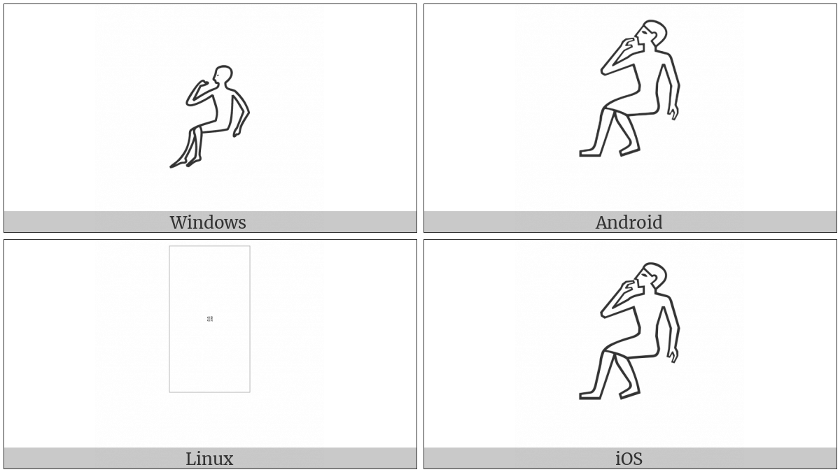 Egyptian Hieroglyph A017 on various operating systems