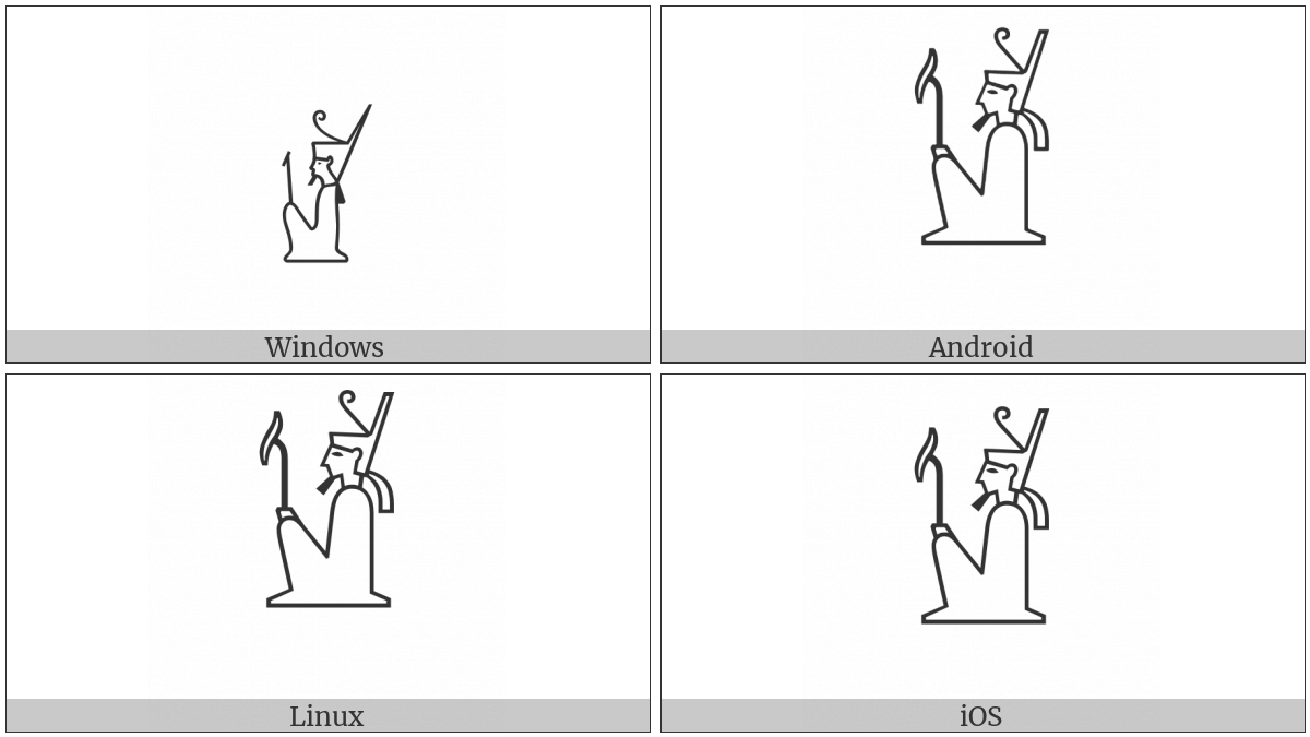 Egyptian Hieroglyph A045A on various operating systems