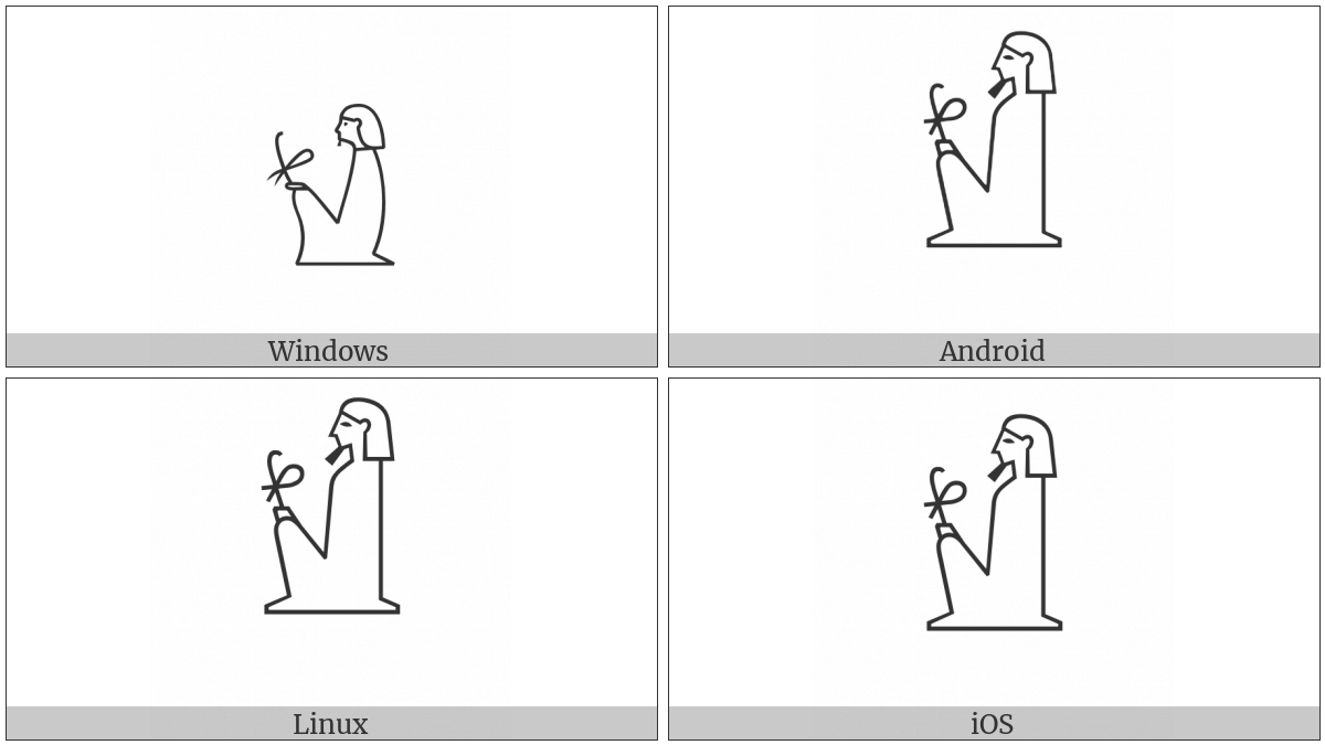 Egyptian Hieroglyph A047 on various operating systems