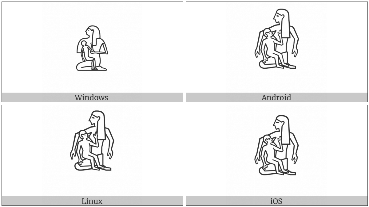 Egyptian Hieroglyph B005 on various operating systems