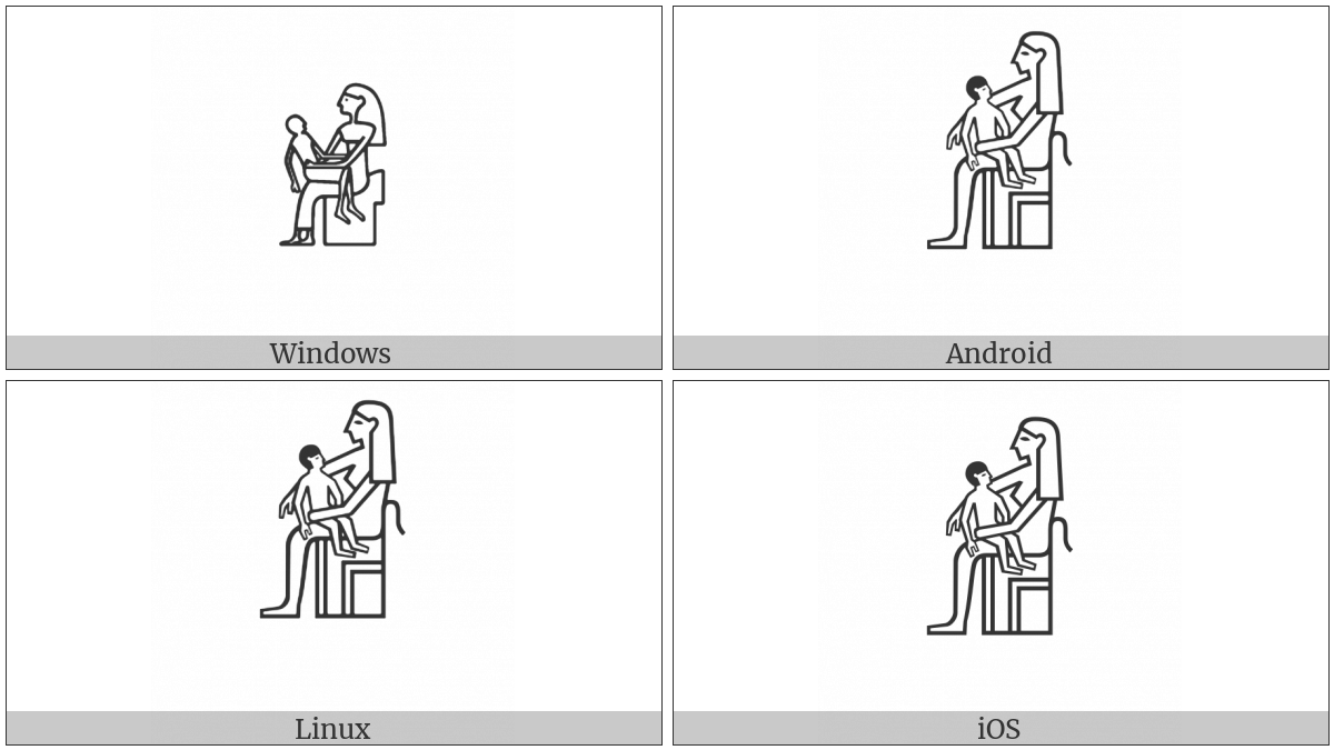 Egyptian Hieroglyph B006 on various operating systems