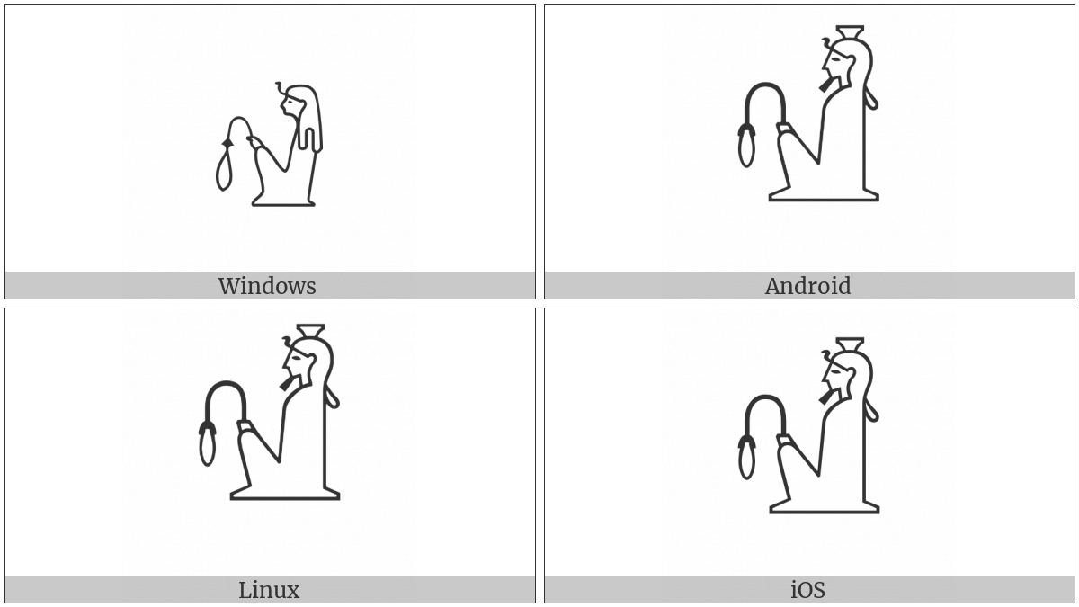 Egyptian Hieroglyph B007 on various operating systems