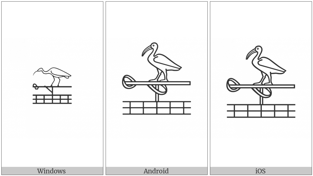 Egyptian Hieroglyph Nl015 on various operating systems