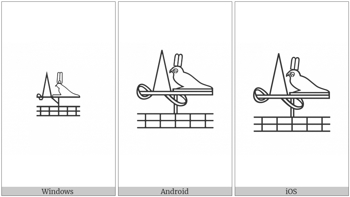 Egyptian Hieroglyph Nl020 on various operating systems