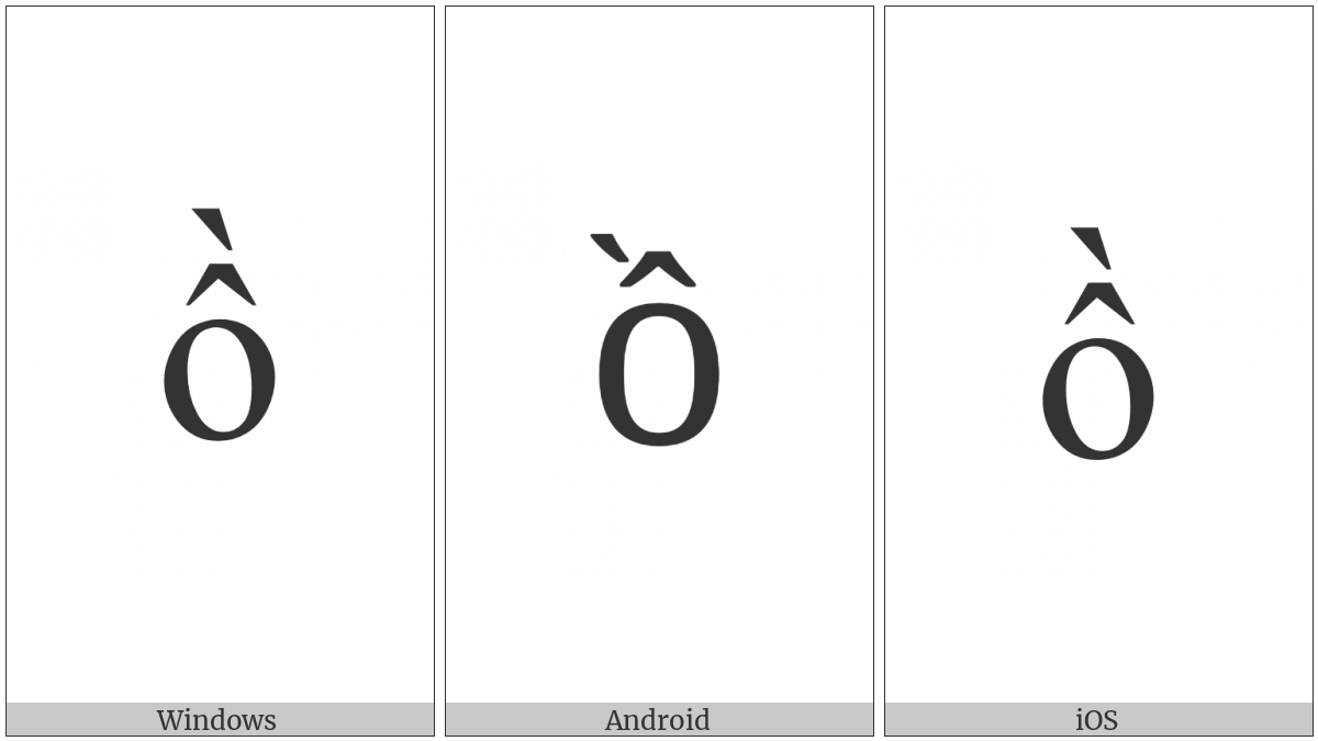 Latin Small Letter O With Circumflex And Grave on various operating systems