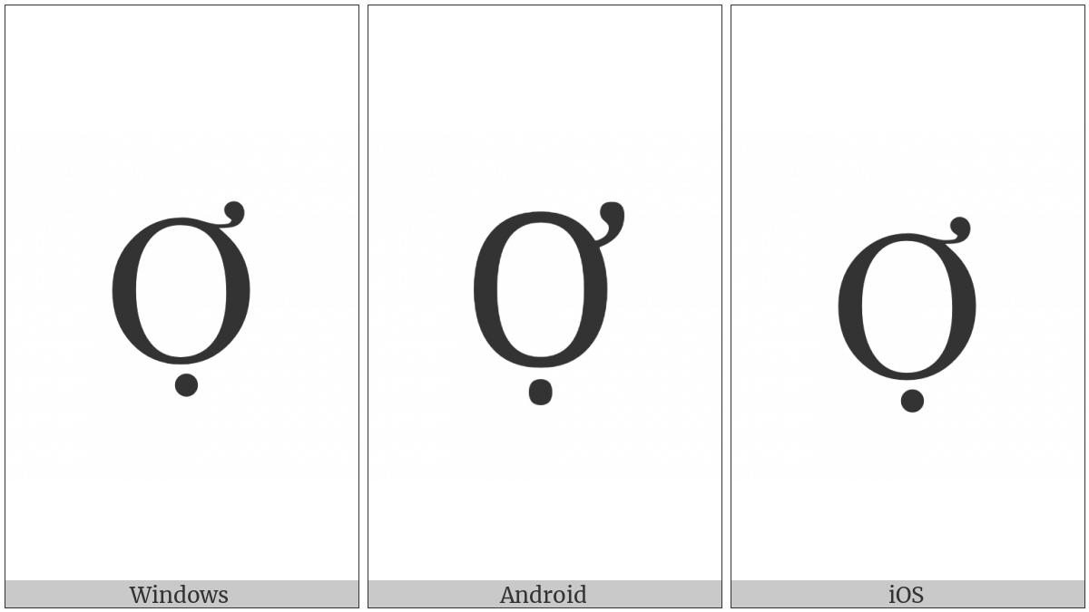 Latin Capital Letter O With Horn And Dot Below on various operating systems
