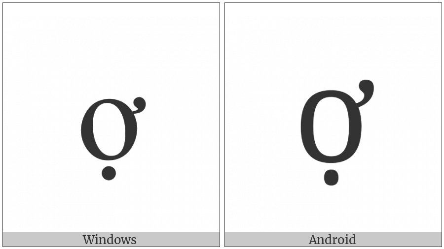 Latin Small Letter O With Horn And Dot Below on various operating systems